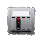 Lautsprecherdose mit Beschriftungsfeld inox met. Kontakt Simon BMGL31.01/21