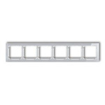 Sechsfacher Universalrahmen - Glasoptik (Rahmen: grau; Boden: weiß) grau 15-0-DRS-6