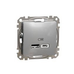 USB-Ladebuchse A+c 2 Silber USB Typ A, USB Typ C 12 W 2,4 A IP20 SDD113402 Sedna Design Schneider Electric