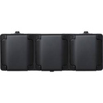 Steckdose 3 fach hermetisch SCHUKO schwarz mit  schwarzer Klappe BRYZA IP54 KOS