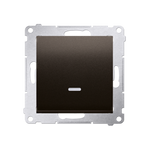 Taster Wechsler (Modul) 1 polig mit LED und Braun Kontakt Simon 54 Premium DP1L.01/46