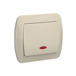 Taster/ Schließer 1polig mit Linse beige 10AX Kontakt Simon AW1L/12