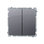 Kerzenschalter 2x1-polig 10AX 250V ohne Aufrduck silber matt Kontakt Simon BMW5.01/28