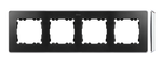4-fach Rahmen Detail select-metal Graphit / Basis Chrom Simon 82 Detail