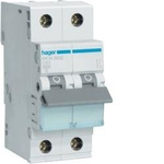 Leitungsschutzschalter 1P+N 6kA C-Charakteristik 63A 2 Module Hager MCN563