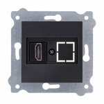 HDMI-Buchse mit Stecker Schwarz Metallic 269/14E EXEN