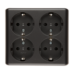 Steckdose 4-fach Aufputzmontage - skandinavische Version anthrazit matt metallisch EGSZ4NZ/48
