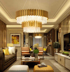 Kronleuchter EMPIRE DOUBLE GOLD Kronleuchter Kristall Pendel Deckenleuchte Glamour New York modern rund 80 cm