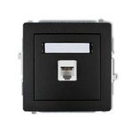 Telefon-Steckdosenmechanismus, einzeln 1xRJ11, 4-polig, werkzeuglos schwarz matt 12DGT-1