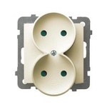 Doppelsteckdose mit Kinderschutz ecru Ospel As GP-2GRP/m/27