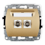 Mechanismus Antennensteckdose, doppelt, Typ F (SAT) vernickelt gold 8GF-2