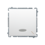 Treppenschalter 10AX 250V mit Aufdruck "Treppe" beleuchtet weiß glänzend Kontakt Simon  BMW6L.01/11