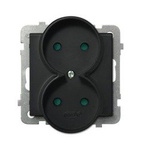 Doppelsteckdose schwarz metallic Ospel Sonata GP-2RR/m/33