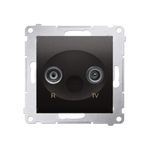 Antennensteckdose R-TV Durchgangsdose 10dB anthrazit matt Simon 54 Premium Kontakt Simon DAP10.01/48