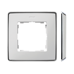 1-fach Rahmen Detail select-metal weiß / Basis Chrom Simon 82 Detail