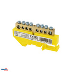 Schienenklemmleiste 8x12 8-spurig gelb Bemko