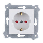 Geerdete Schuko 2P+E-Steckdose mit Unterbrechern der Stromwege Weiß 238/01E EXEN