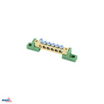 Klemmenblock auf Flachisolatoren 8x12 6-spurig grün Bemko