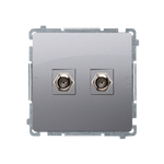 Doppel Antennendose (Modul) Doppel Enddose Typ "F" Sathl inox Simon Basic BMAF2.01/21