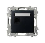 Einzelne Computersteckdose, Kat. 5e MMC SZAFIR Schwarz Ospel