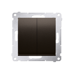 Kerzenschalter (Modul) 2x 1polig Braun mit Steckklemmen Simon 54 Premium Kontakt Simon DW5.01/46