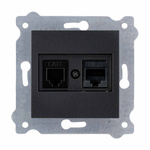 Kat.6 Computer + Telefonanschluss Schwarz Metallic 256/14E EXEN