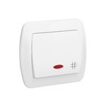 Kreuzschalter mit Beleuchtung 10AX weiß metallisch Kontakt Simon AW7L/11