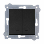 Doppelschalter mit Beleuchtung Schwarz Metallic 203/14E EXEN