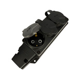 Gummi-Dreifach-Steckdose Schuko IP54 schwarz | 220.000.301 | HOROZ