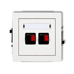 Doppelte Lautsprechersteckdose weiß IP20 (Serie/Kategorie: DECO) DGG-2