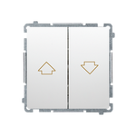 Jalousie- Serientaster mit Audruck "Pfeile" weiß glänzend Kontakt Simon BMZ1.01/11