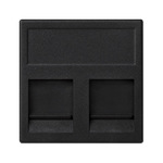 IT-/Telefonplatte K45 2xRJ mit Abdeckungen PANDUIT flach graphitgrau 45x45mm KB69/14