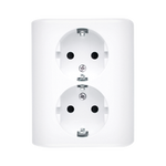 Doppelsteckdose Unterputzmontage - skandinavische Version weiß metallisch EGSZ2SPZ/11