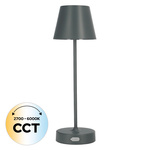 Tischlampe NELI 2,7W LED, CCT, grau, mit Akku, 2200mAh, IP54, 200lm, 33cm, EDO777719 EDO Solutions