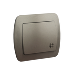 Taster 1fach 10AX mit Aufdruck "Treppe" Satin met. Kontakt Simon AW7/29