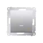 Taster 1fach (Modul) mit Aufdruck "Licht" und LED Silber Kontakt Simon 54 Premium DS1L.01/43