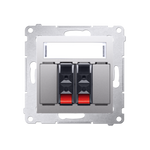 Lautsprecher Anschlussdose Modul-Einsätze 2fach silber matt Kontakt Simon 54 Premium DGL32.01/43