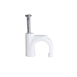 Runder Kabelhalter Typ FLOP fi 8mm weiß (Paket 100 Stück.) | HOROZ