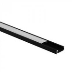 Profil N02 sichtbar schwarz +Diffusor 2m - Set: Profil, Diffusor, Endkappen