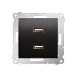 USB-Ladegerät Einsatz 2fach 2.1A 5V DC anthrazit matt Simon 54 Premium Kontakt Simon DC2USB.01/48
