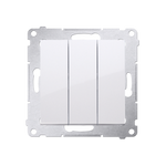 3er Serienschalter (Modul) Steckklemmen Weiß 10AX 250V Simon 54 Premium Kontakt Simon DW31.01/11