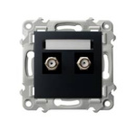 Doppelantennensteckdose Typ F SZAFIR Schwarz Ospel