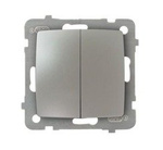 Treppenschalter, doppelt silbern perlmuttfarben Ospel Karo ŁP-10S/m/43