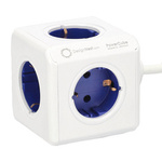 Allocacoc Extended PowerCube mit 1,5m Kabel, Typ F Schuko - blau