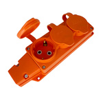 Dreifache Gummi-Schuko-Steckdose IP54 orange | 221.000.301 | HOROZ