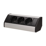 Möbel-Steckdose 3x2P+Z Schuko Version schawarz-silber OR-GM-9001/B-G(GS) Orno