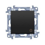 Taster mit Aufdruck "Licht", 10AX, 250V schwarz matt Kontakt Simon 10 CS1.01/49