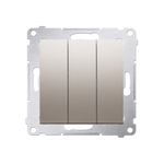 3er Serienschalter (Modul)mit LED und Gold 10AX 250V Kontakt Simon 54 Premium DW31L.01/44