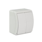 Spritzwassergeschützter Doppel-Schalter (Serienschalter), weiß, IP44 KOALA 152-01 ViPlast