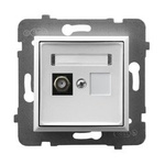 Einzelne Antennensteckdose F Typ weiss Ospel Aria GPA-1UF/m/00